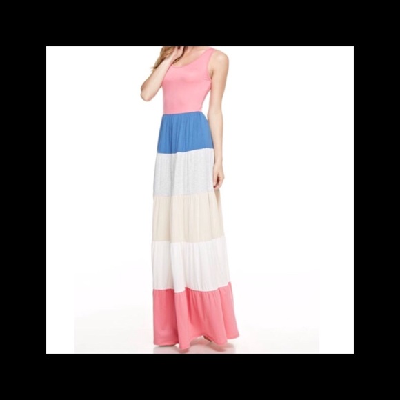 ➕ Bright Colorblock Maxi Dress - Picture 4 of 4